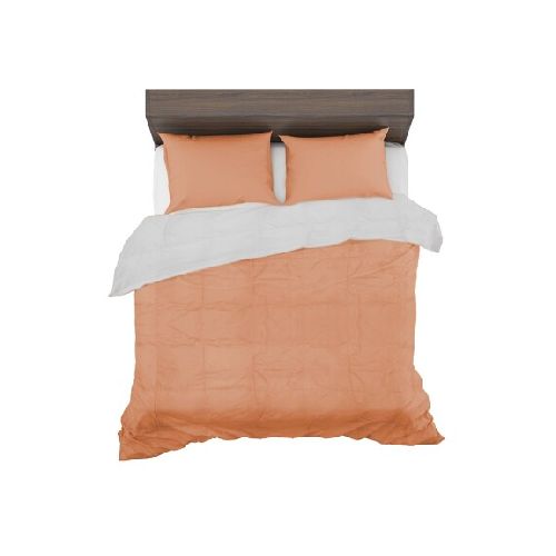 Acolchado Pluma 2 Plazas Dohler Home Class Ropa Cama Azul - Salmón/blanco