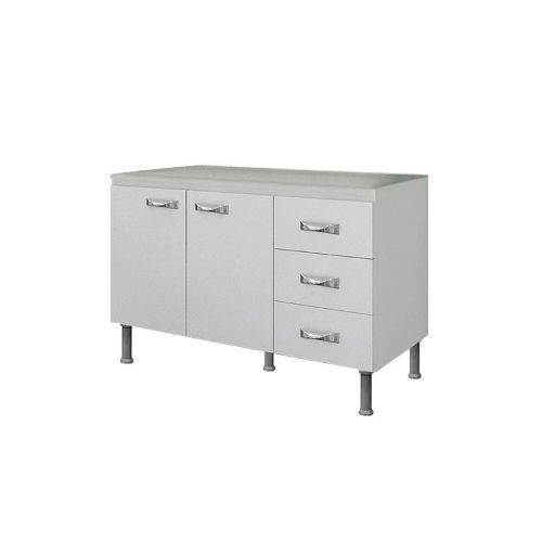 Bajo Mesada Mueble Cocina 2 Puertas 3 Cajones Bw1