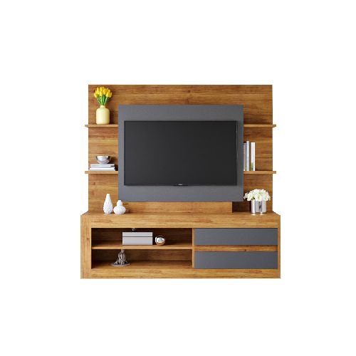 Rack Tv Modular Living Hasta Led 55 Estantes Exclusive Gris