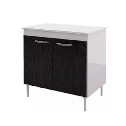 Bajo Mesada Mueble Cocina 2 Puertas Blanco/negro Czb63