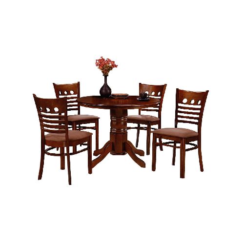 Juego De Comedor 4 Sillas Mesa Redonda Madera Maciza