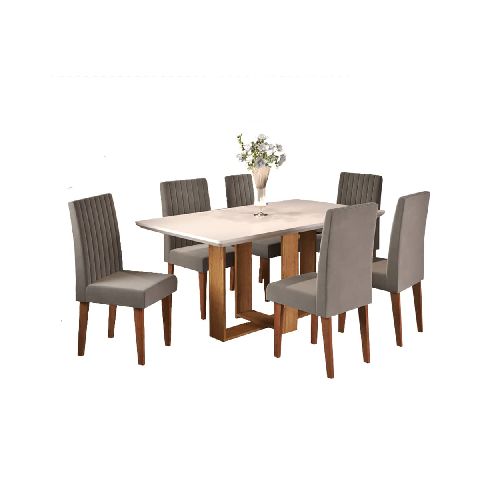 Juego De Comedor 6 Sillas Tapizadas Mesa Moderna Paladium