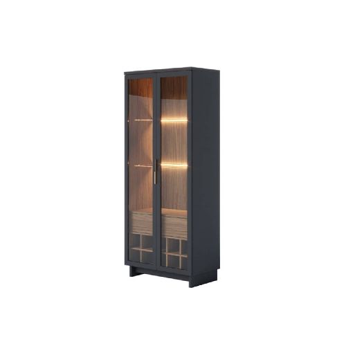 Cristalero Aparador Bar Modular 2 Puertas Vidrio Luz Led