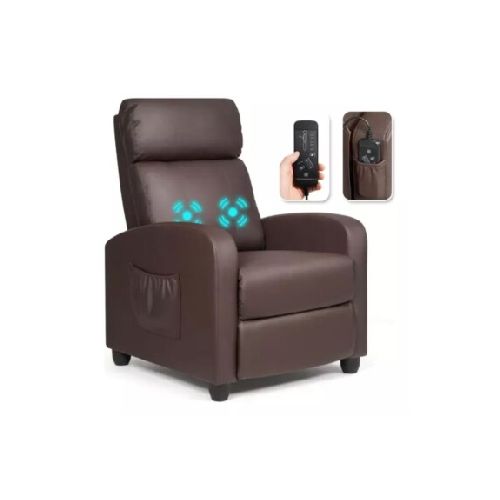 Sillon reclinable 1 cuerpo con masajeador y calefaccion - Marrón