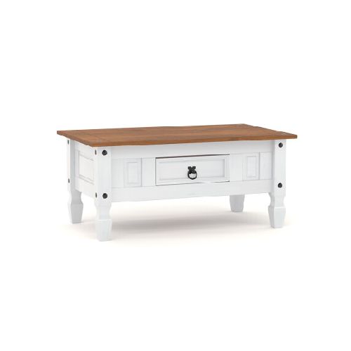 Mesa de living Linea Naturale - Blanco/Roble