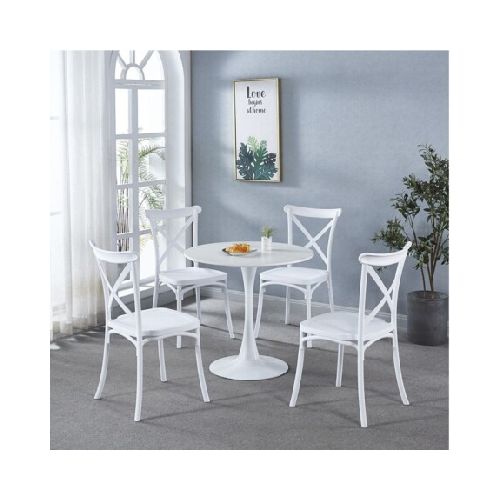 Juego De Comedor 4 Sillas Vienesas + Mesa Tulip - Blanco