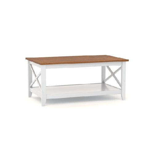 Mesa de Living Open - Blanco/Roble