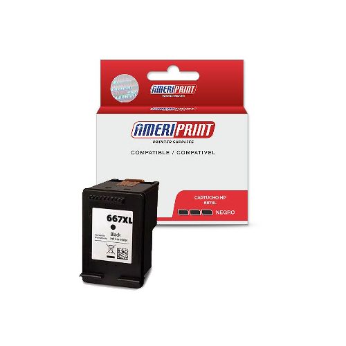 Cartucho Compatible Hp 667 XL Negro 2375 2775 2776 Ameriprint