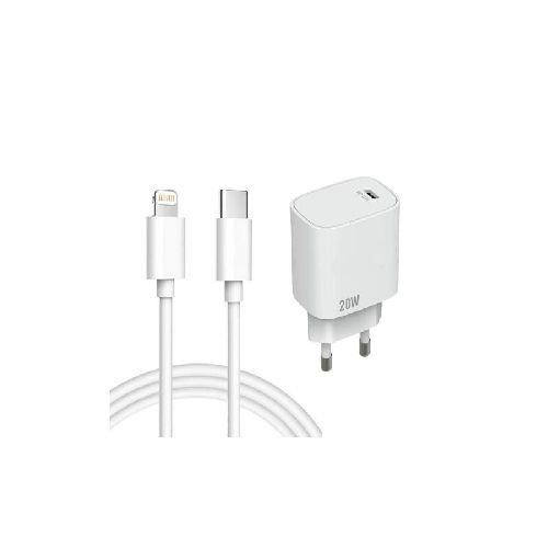 Combo cargador Tipo C y cable Lightning / iPhone / iPad / Carga rápida / 20W  