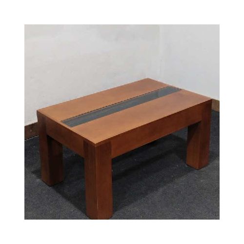 Mesa Ratona de Living Minimalista de 80×50 con Vidrio a Medida