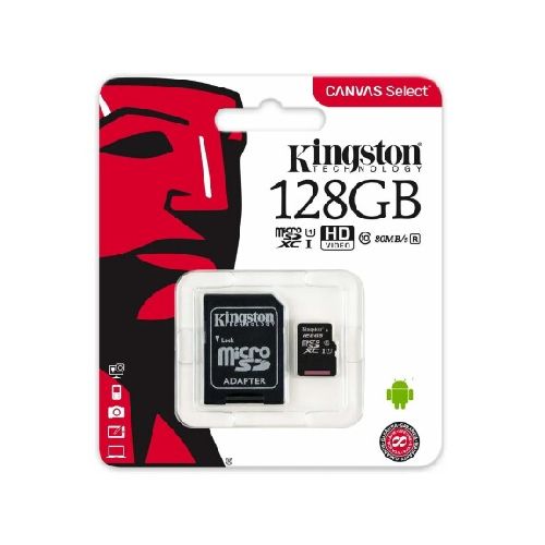 Memoria Micro SD KINGSTON 128GB CL10 100MB/S Con Adaptador — AMV Store