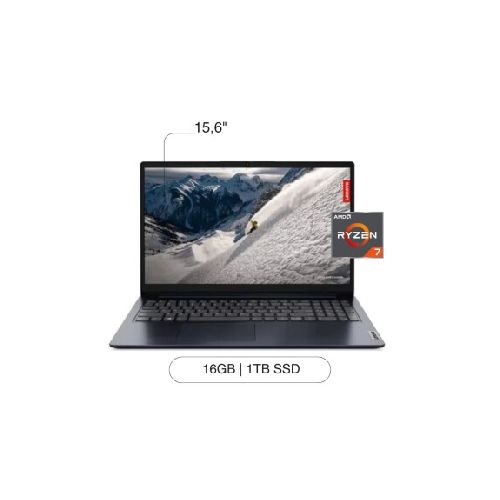 Notebook LENOVO IP 1 15.6' 1TB SSD / 16GB RAM R7-5700U W11 Abyss Blue — AMV Store