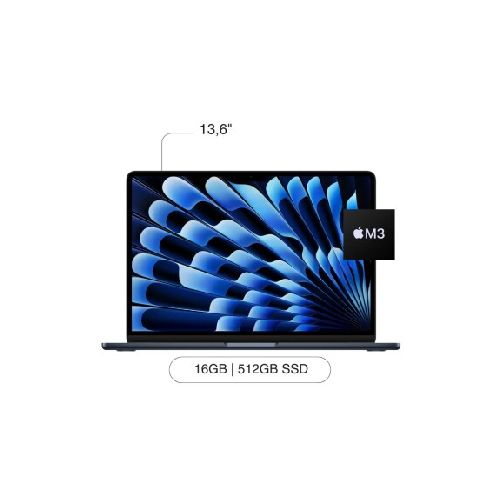 APPLE Macbook Air MXCV3LL/A 13,6' 512GB SSD / 16GB M3 Chip - Midnight — AMV Store