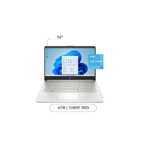 Notebook HP 14-DQ0760DX 14' HD 128GB / 4GB Intel Celeron W11 - Silver — AMV Store