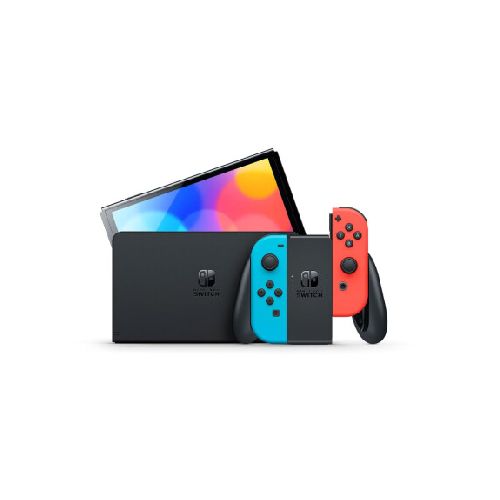 NINTENDO Switch OLED Standard 64GB Color Rojo Neón, Azul Neón Y Negro — AMV Store