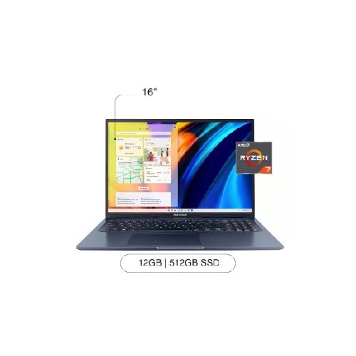 Notebook ASUS Vivobook 16' FHD 512GB / 12GB RAM R7-5800HS W11 - Quiet Blue — AMV Store