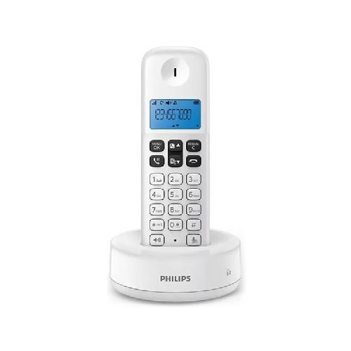 Teléfono inalámbrico con identificador de llamadas Philips D1311 Blanco