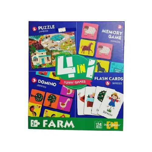 Juegos Granja 4 En 1 Puzzle Domino Mundo Kanata 