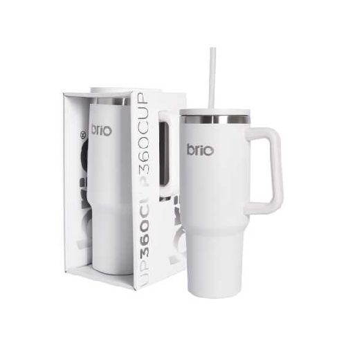 Vaso Térmico Brio Con Tapa Sorbito Cup 360 1200ml Color Blan 