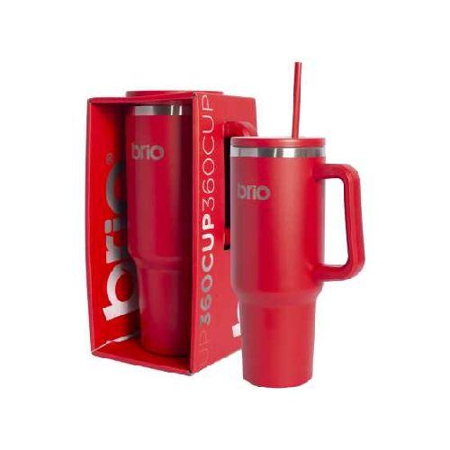 Vaso Térmico Brio Con Tapa Sorbito Cup 360 1200ml Color Rojo 