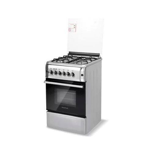 Cocina Smartlife 4 Hornallas Grill 50x55cm Inox Color Plateado