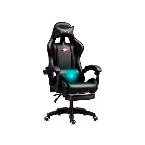 Silla Gamer Ergonómica Con Reposacabezas Y Soporte Lumbar Negra