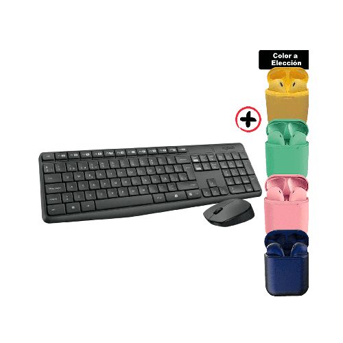 Kit De Teclado Y Mouse Inalámbrico Logitech + Auriculares Inalámbricos