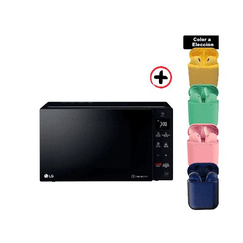 Microondas LG Neochef Ms2536 Inverter Negro 25l 220v + Auricular Inalámbrico