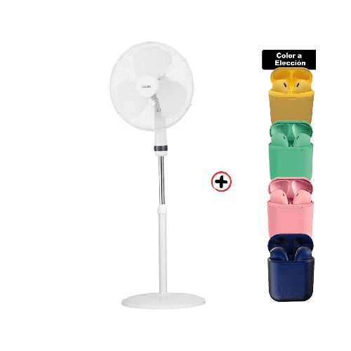 Ventilador De Pie Allied Al-sf40 1.6 M 40cm 3 Aspas + Auriculares inalambricos