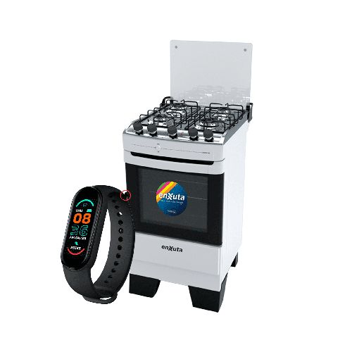 Cocina A Gas Enxuta Cenx27542w Con Grill Electrico + Smartwatch