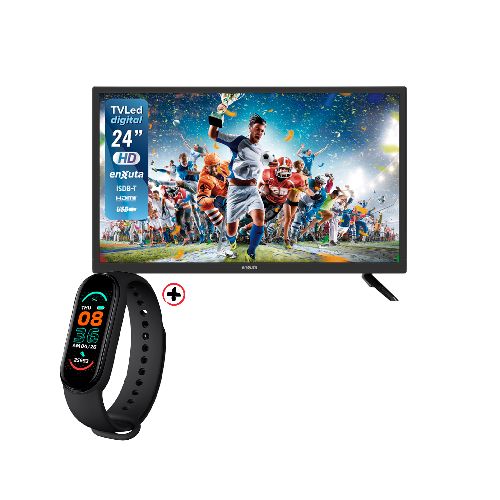 Tv Led Enxuta 24 Pulgadas Digital Hd Ledenx1224d1k + Smartwatch