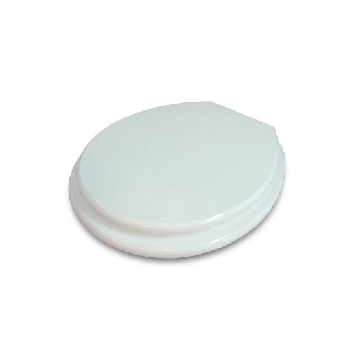 Tapa WC Blanco Madera Laqueada Herraje Metal Oval