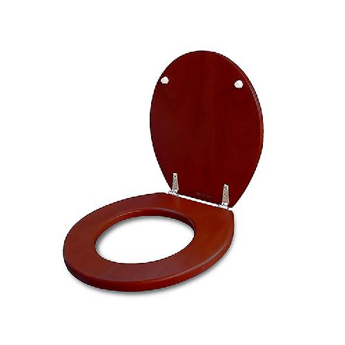 TAPA WC Madera H/Metal Red.Tabaco