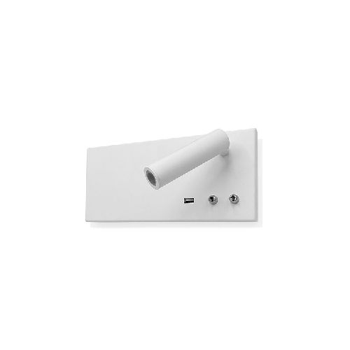 APLIQUE Velador DIXON 9W+3W Blanco Derecho c/USB 25x11x11.5cm