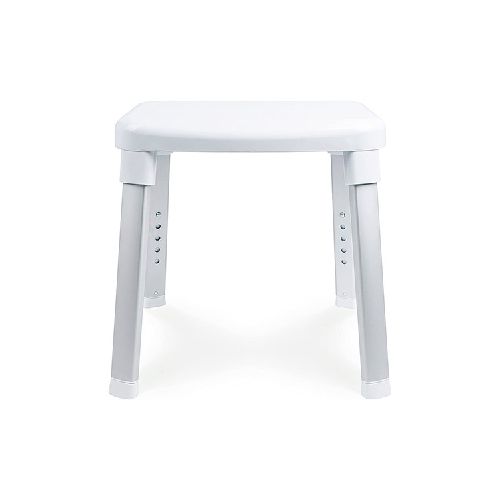 BANQUETA p/Baño Altura Regulable Blanco 34x42 /52cm altura