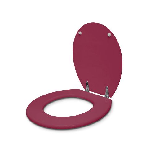 Tapa WC Bordeaux Madera Laqueada Herraje Metal Oval