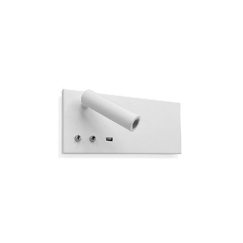 APLIQUE Velador DIXON 9W+3W Blanco Izquierdo c/USB 25x11x11.5cm