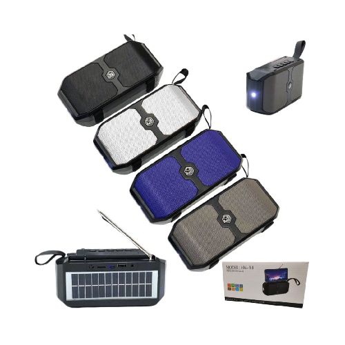 Parlante Solar Bluetooth / Radio FM / Aux 3.5MM / USB / MicroSD / Linterna / Soporte Para Celular - MegaSystem Tienda  