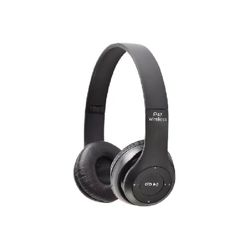 Auriculares Bluetooth P47 / MicroSD / AUX / FM COLOR NEGRO - MegaSystem Tienda  