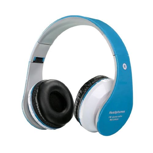 Auriculares Manos Libres Bluetooth Con Radio FM / AUX 3.5MM / MicroSD COLOR CELESTE - MegaSystem Tienda  