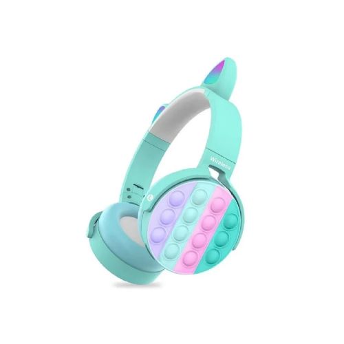 Auriculares Inalámbricos de Gato con Orejas Bluetooth Luces - AZUL - MegaSystem Tienda  