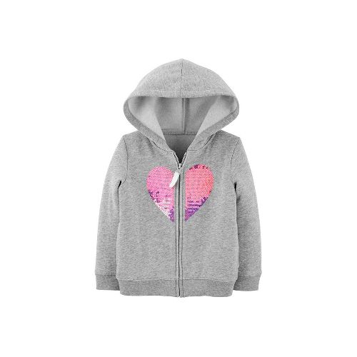 Campera Deportiva Con Estampa Corazón Y Capucha Niña Carters - Mvd Sport