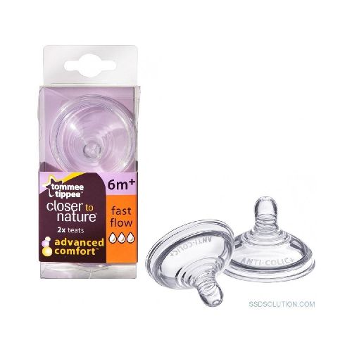 Tetinas de biberon 6 meses flujo rápido pack x 2 Tommee Tippee  