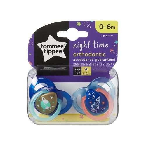 Chupete Night Time 0-6M Ortodóntico pack x 2 Tommee Tippee  