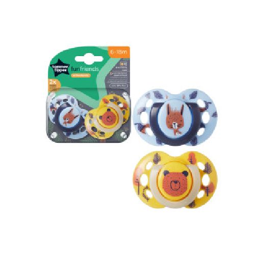 Chupete Fun Friends 6 a 18 M Pack x  Tommee Tippee  