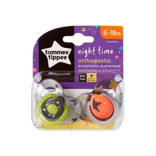 Chupete Night Time 6-18M Ortodóntico pack x 2 Tommee Tippee  