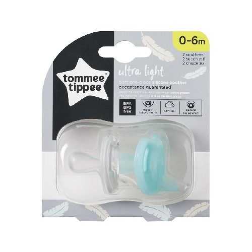 Chupete de silicona ultraligero 0-6M Ortodóntico pack x 2 Tommee Tippee  