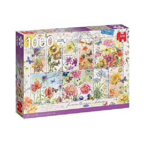 JUMBO - PUZZLE 1000 PIEZAS FLOWERS STAMPS SUMMER PREMIUM COLLECTION