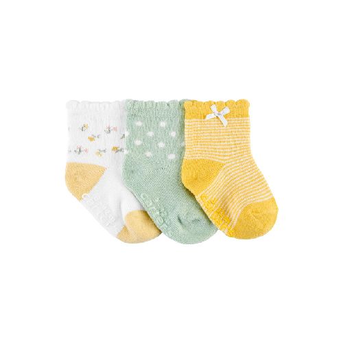 Set medias x 3 carters niña yellow