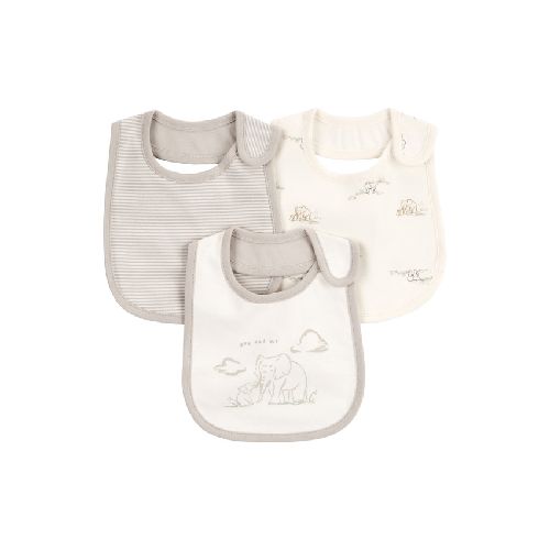 Set x 3 baberos carters -white